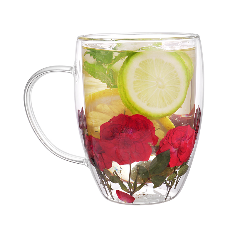 9 Kinds of Amazing Looking Appearance Dry Flower Double Glass Water Coffee Milk Cup