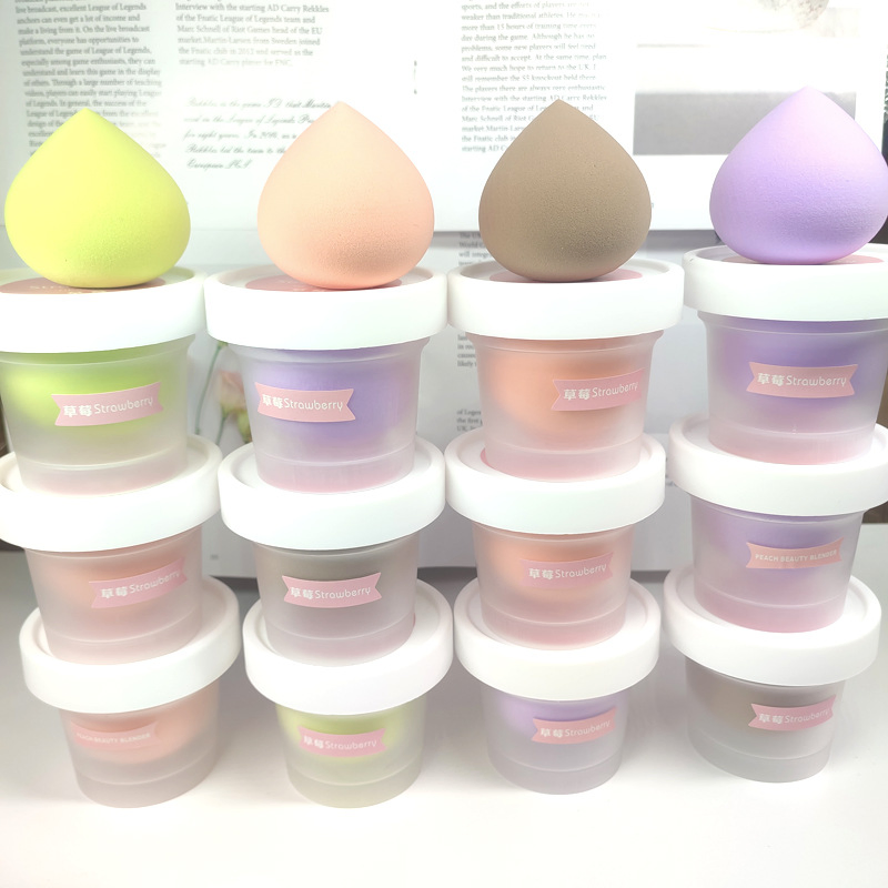 Super Soft Purple Marshmallow Sponge Private Label Latex Free Peach Marshmallow Makeup Sponge Coffee Cup