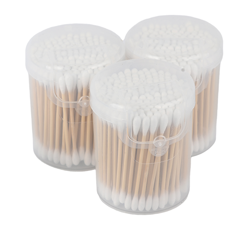 200PCS Custom Private Label Bamboo Cotton Swabs Double-Headed Wooden Cotton Sticks for Ear Cleaning