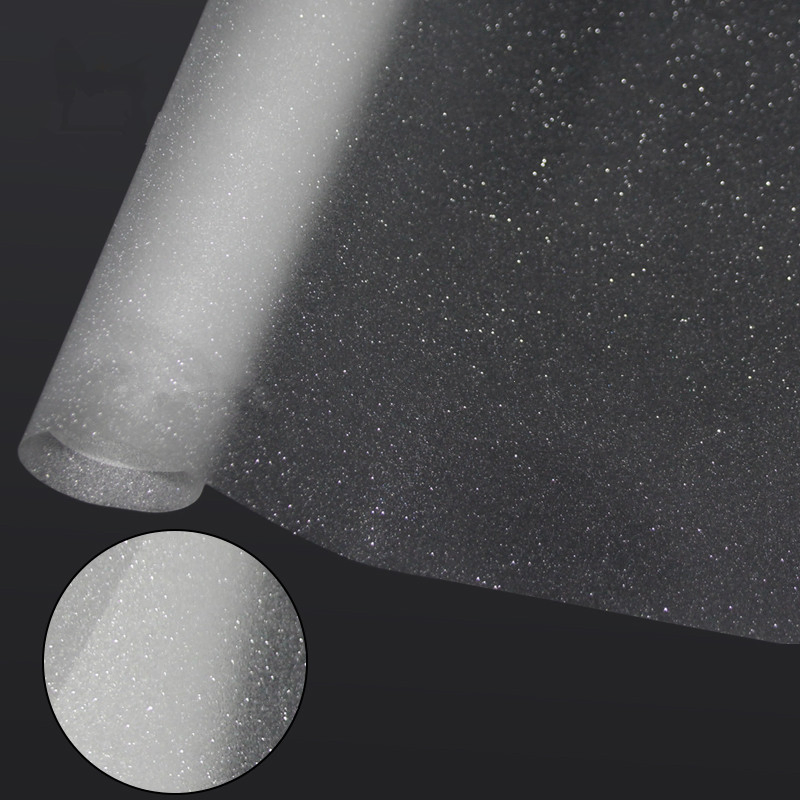 White Frosted Glitter Sticker for Window Glass with Fash Point