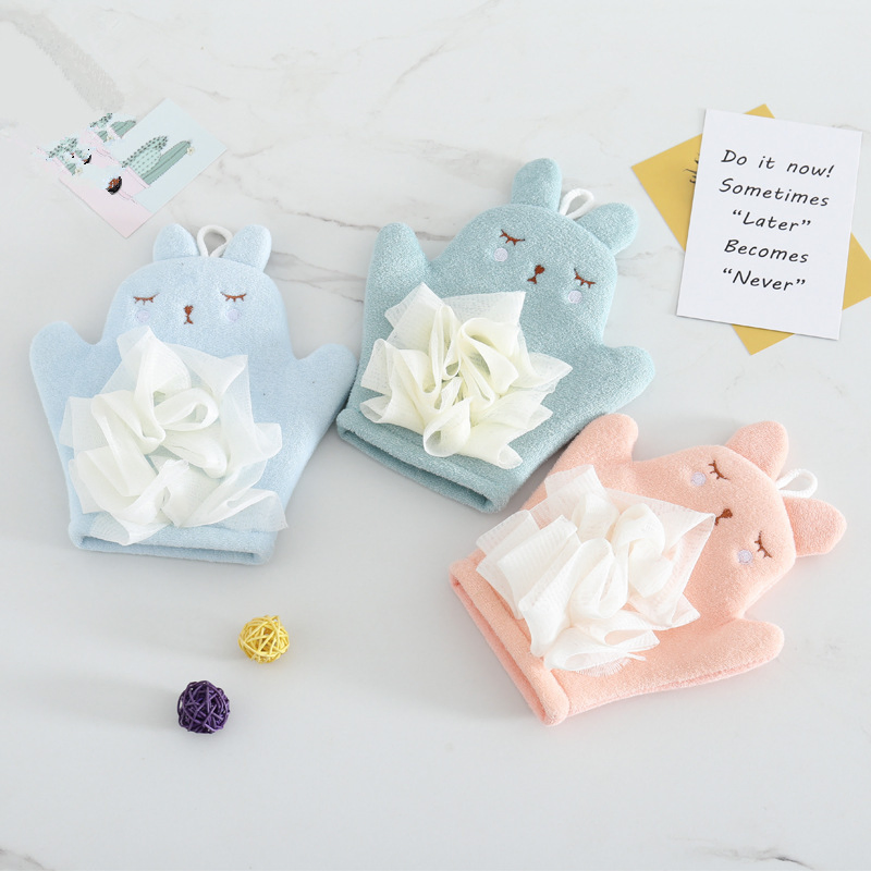 New Korean Style Cute Children's Gloves Double-Sided Bath Bath Ball