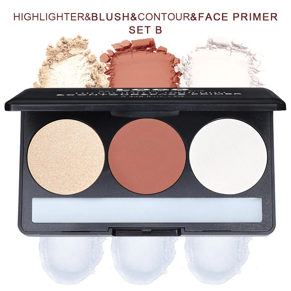 Private Label Silky-Smooth Long-Wearing Multi-Purpose Vegan High Pigment Mineral Highlighter Blush Contour Makeup Palette