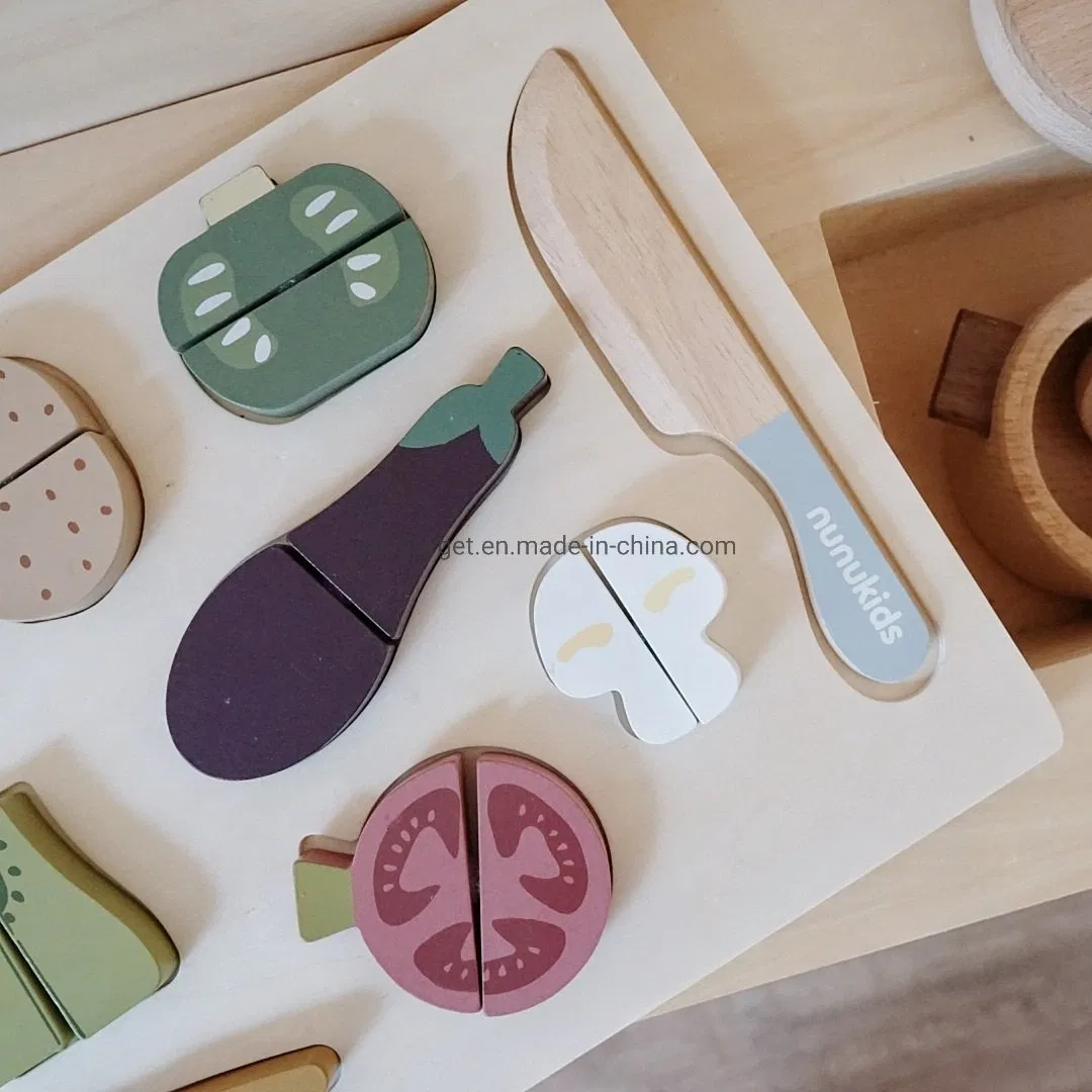 Kids Wooden Jigsaw Puzzle Toy &amp; Magnetic Cutting Vegetables Set Ideal Puzzle Toys Wooden Maze Ball Game Flat Magic Cube Unlock Puzzles Esg17552