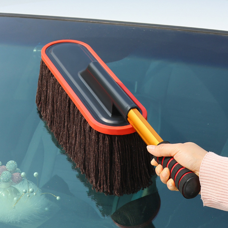 Esun Microfiber Car Cleaning Duster with Telescopic Pole Convenient Household Cleaning Tools Car Washes Stylish Sponge Handle Duster