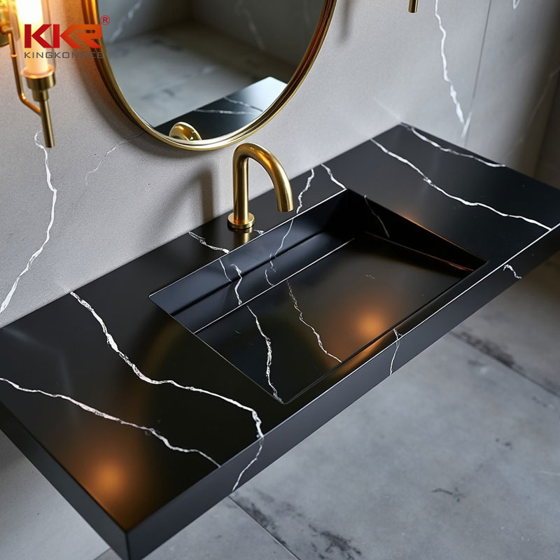 Раковина для ванной из искусственного камня, черная