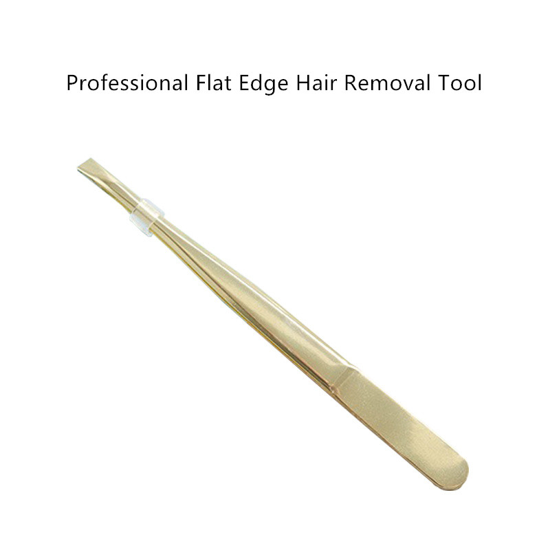 High-Precision Stainless Steel Eyebrow Beard Tweezers Professional Flat Tip Hair Removal Tool