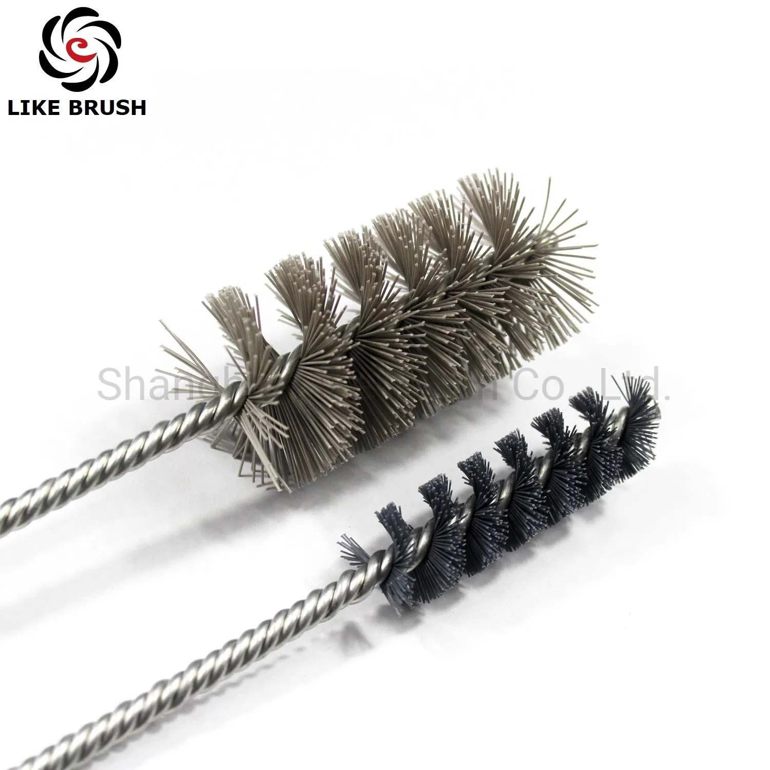 High Density Abrasive Wire Tube Brushes Double Stem Double Spiral