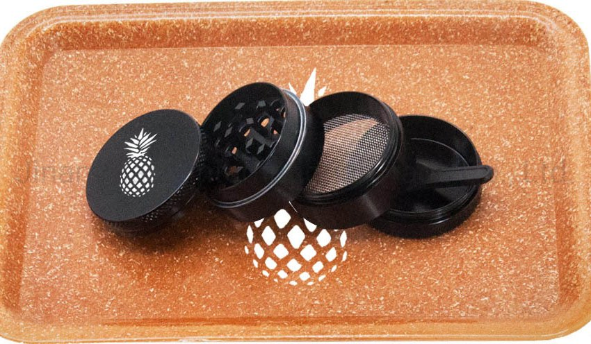 New Pineapple Set Plate Storage Tray with 40mm Cigarette Grinder