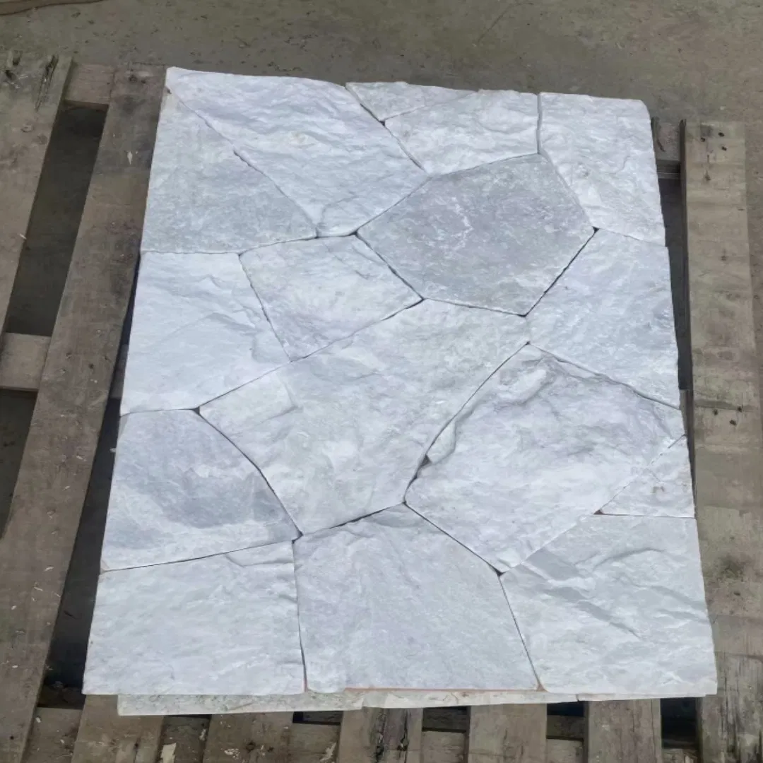 Pari Natural Marble Loose Stone Paving Stone Split Surface 15-35X15-35cmx2-3.5cm for Garden Landscape/Outdoor Project/Wall Tile/Floor Tile