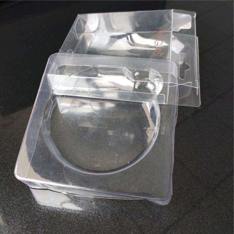 High Quality Transparent Stamping Gold Logo Packaging Box with Blister Holder for Foundation