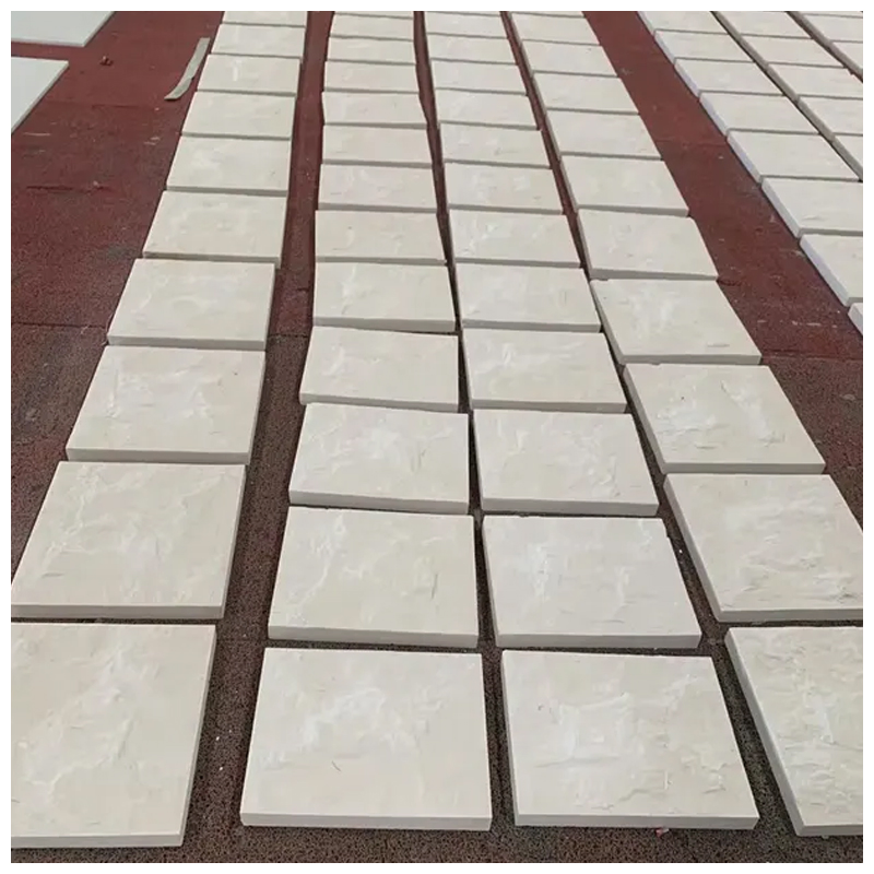 Beige Limestone Split Villa Exterior Wall Tiles