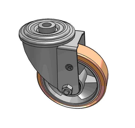 Yikong Tr 100mm Polyurethane Trolley Industry Caster Wheel 200kg Capacity for Agv AMR