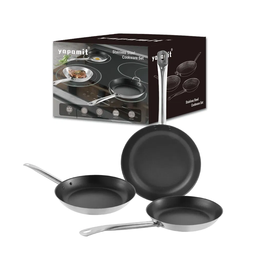 Сковорода коммерческая антипригарная из нержавеющей стали