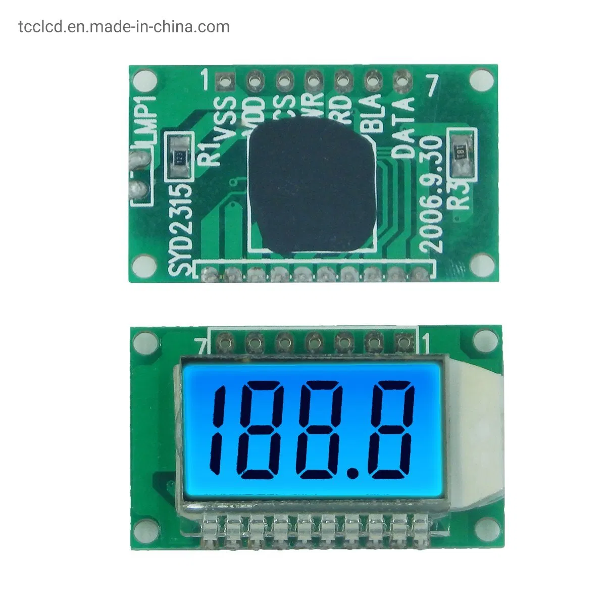 Модуль LCD дисплей 7-сегментный, синяя подсветка