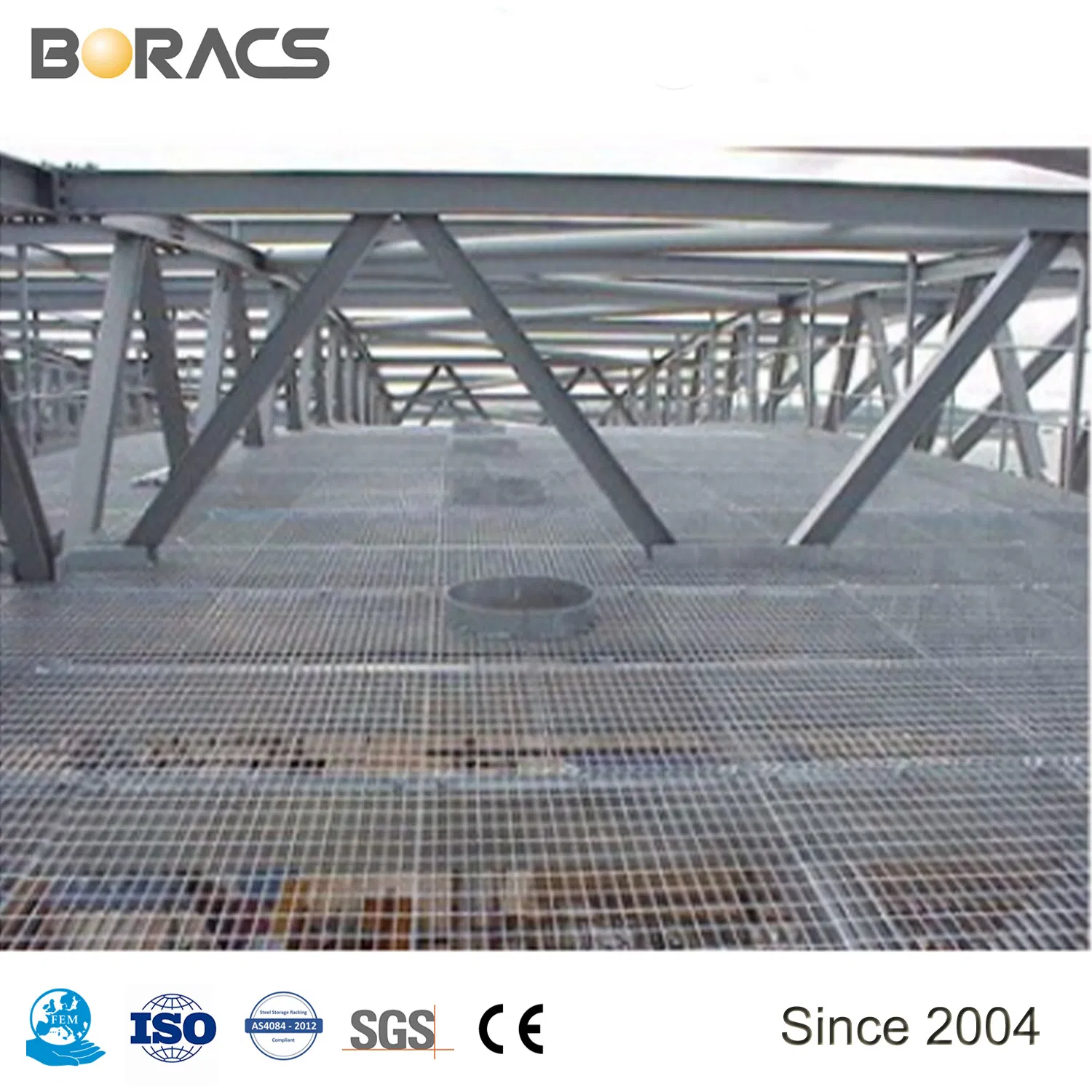 Hot DIP Galvanized Compound Bar Grating Steel Floor Grating with Checkered Plate