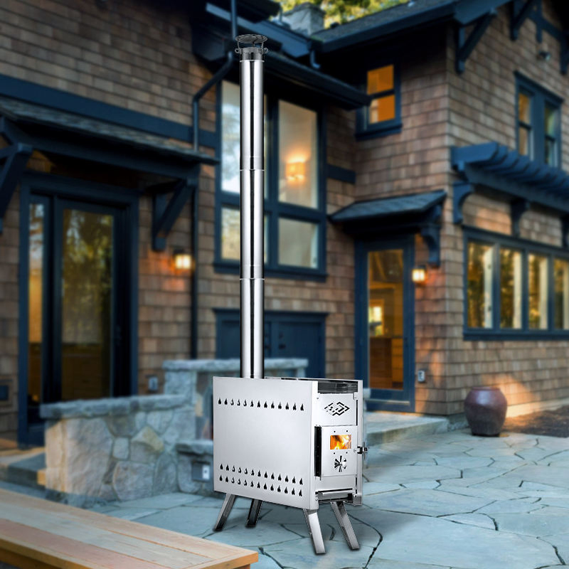 Modern Freestanding Outdoor and Indoor Camping Tent with Sauna & Wood-Burning Stove