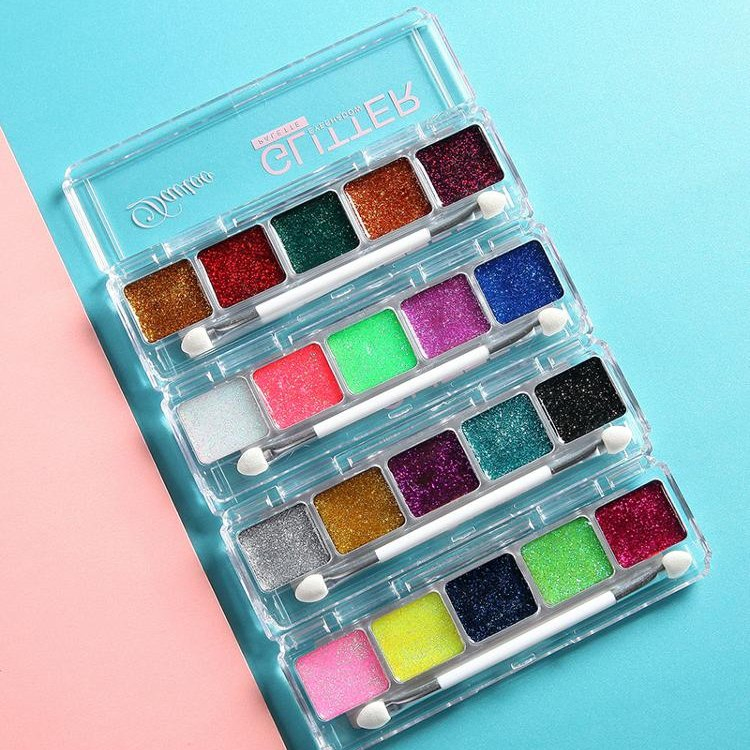 2021 New Products Wholesale 5 Colors Glitter Custom Eyeshadow Palette