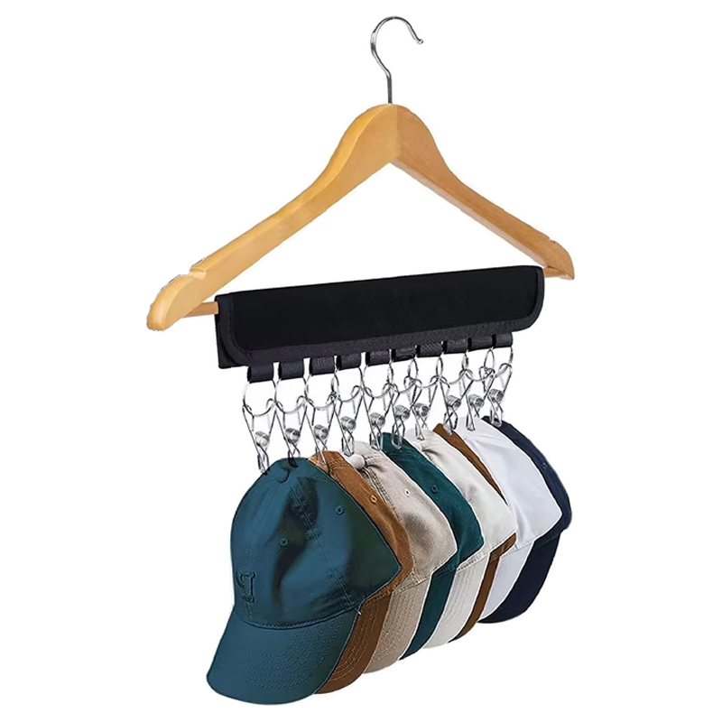 Convenient and Multifunctional 10 Clip Hat Organizer Hanger for Household