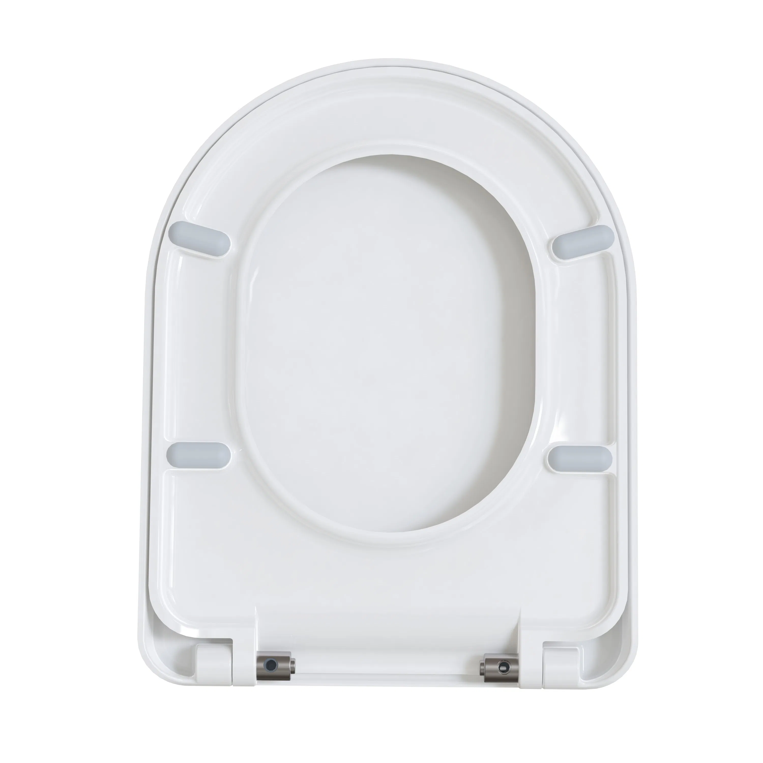 Modern Bathroom D Shape White UF Slow Down Toilet Seat Cover