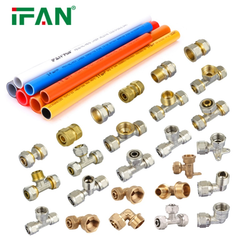 Ifan Low MOQ Hot Sales Brass Compression Fittings Tee Elbow Pex Pipe Water Connector 16-32mm Pex Fitting