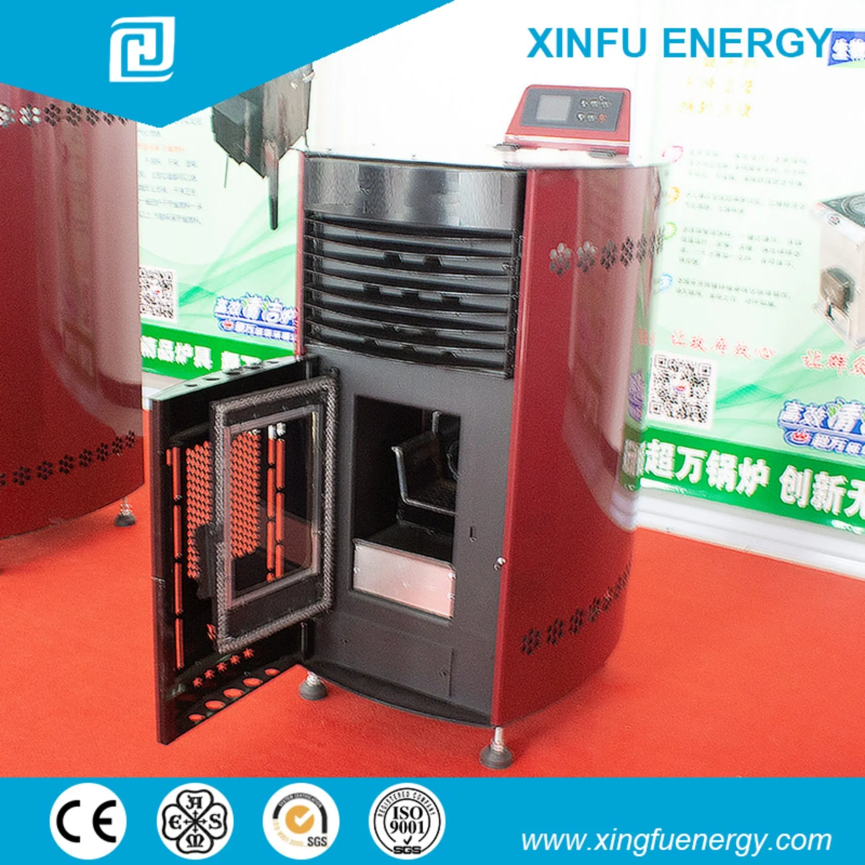 High Efficiency Clean Burning Biomass Stove Fireplace for Villa Heating & Cooking