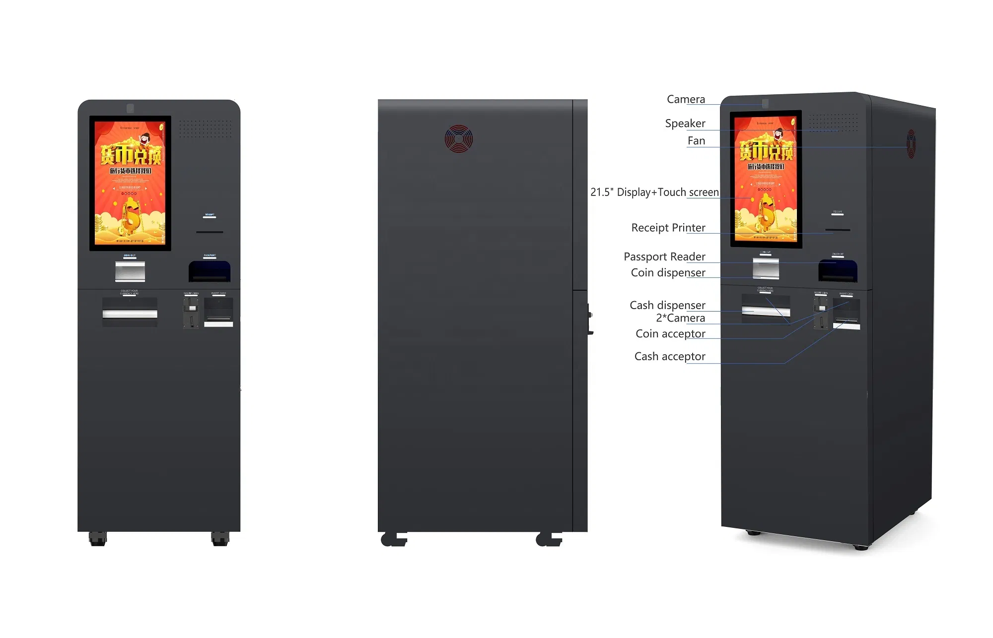 Self Service Machine Crypto ATM Bar Code Scanner and Btc Exchange Card Payment Kiosk Ticking Carpark Kiosk