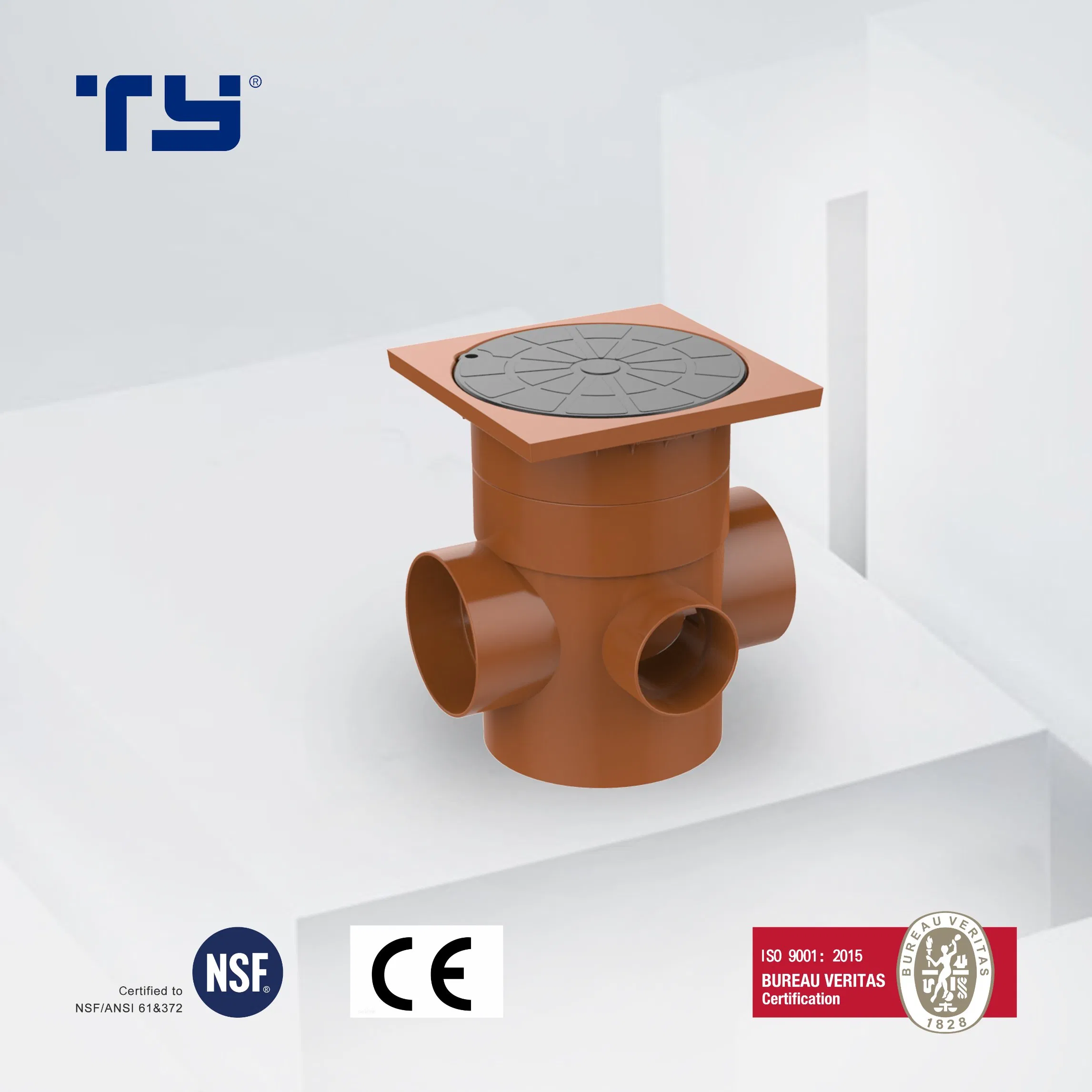 Floor Trap with Outlet of PVC-U Plastic Drainage Waste Pipe Tube Fittings Reduced Double Y Branch Elbow Tee Plug