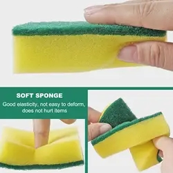 Bonno Individually Wrapped Sponges Kitchen Dishwashing Sponge Bulk Non Scratch Dishes Scouring Pad Dishcloth Odor-Free Sponge