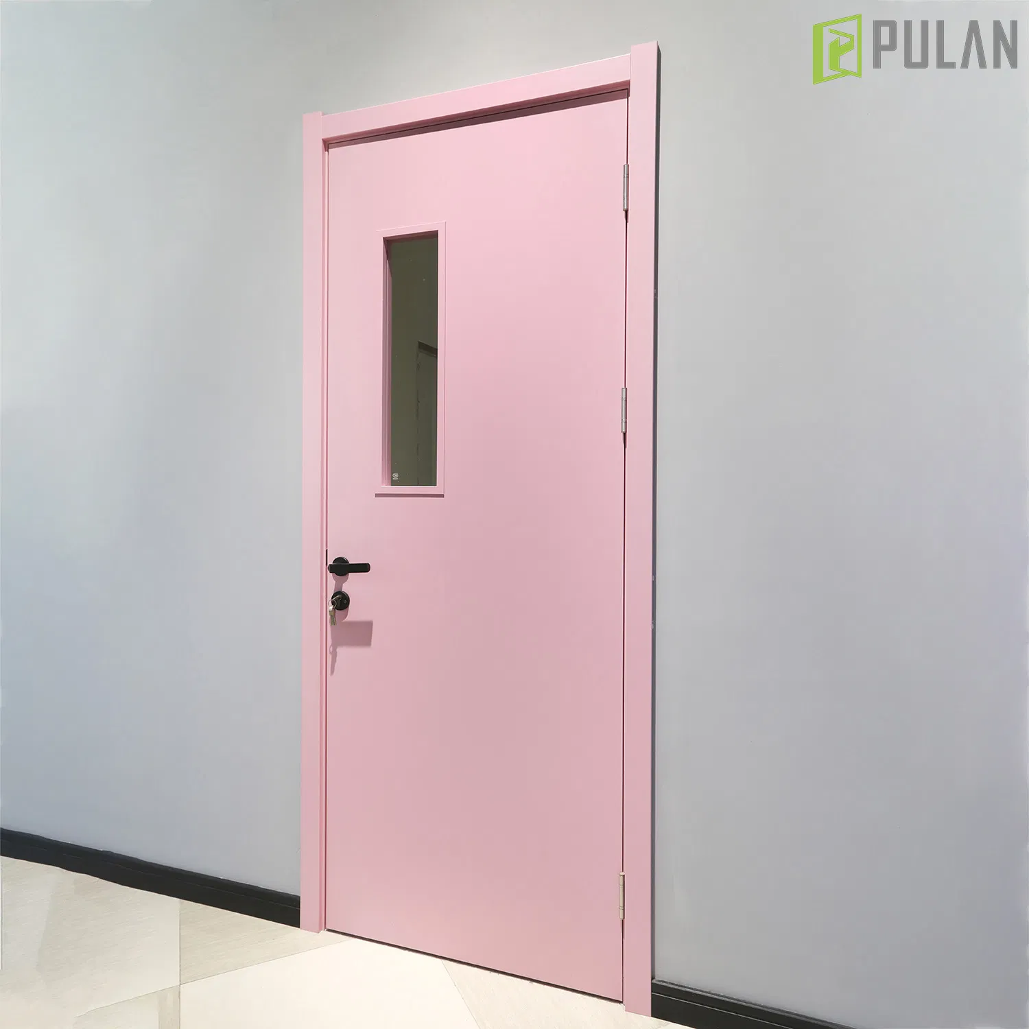 Cost-Effective Lightweight PVC / Painted Finishing Extruded WPC Hollow Flush Glass Door with Stable Supply for Contractors