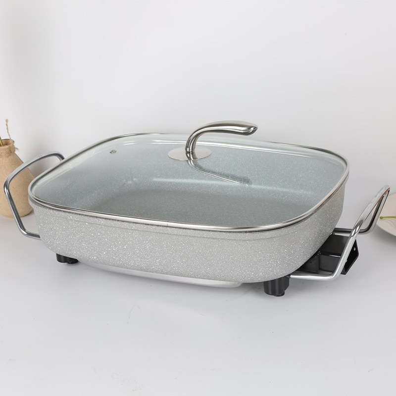 Big Size Home Smokeless Multi-Function Hot Pot Non-Stick Electric Rectangular Skillet Pan