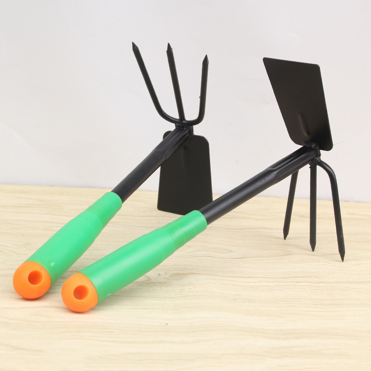 Garden Fork & Hoe W/Steel Handle
