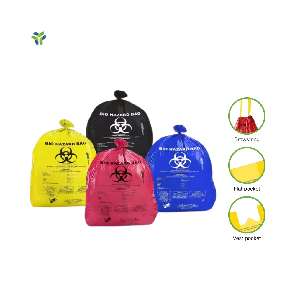 Factory Eco-Friendly Disposable Customized Hospital Clinical Heavy-Duty Hospital Medical Trash Waste Disposal Bag Customized Biohazard Bags Roll