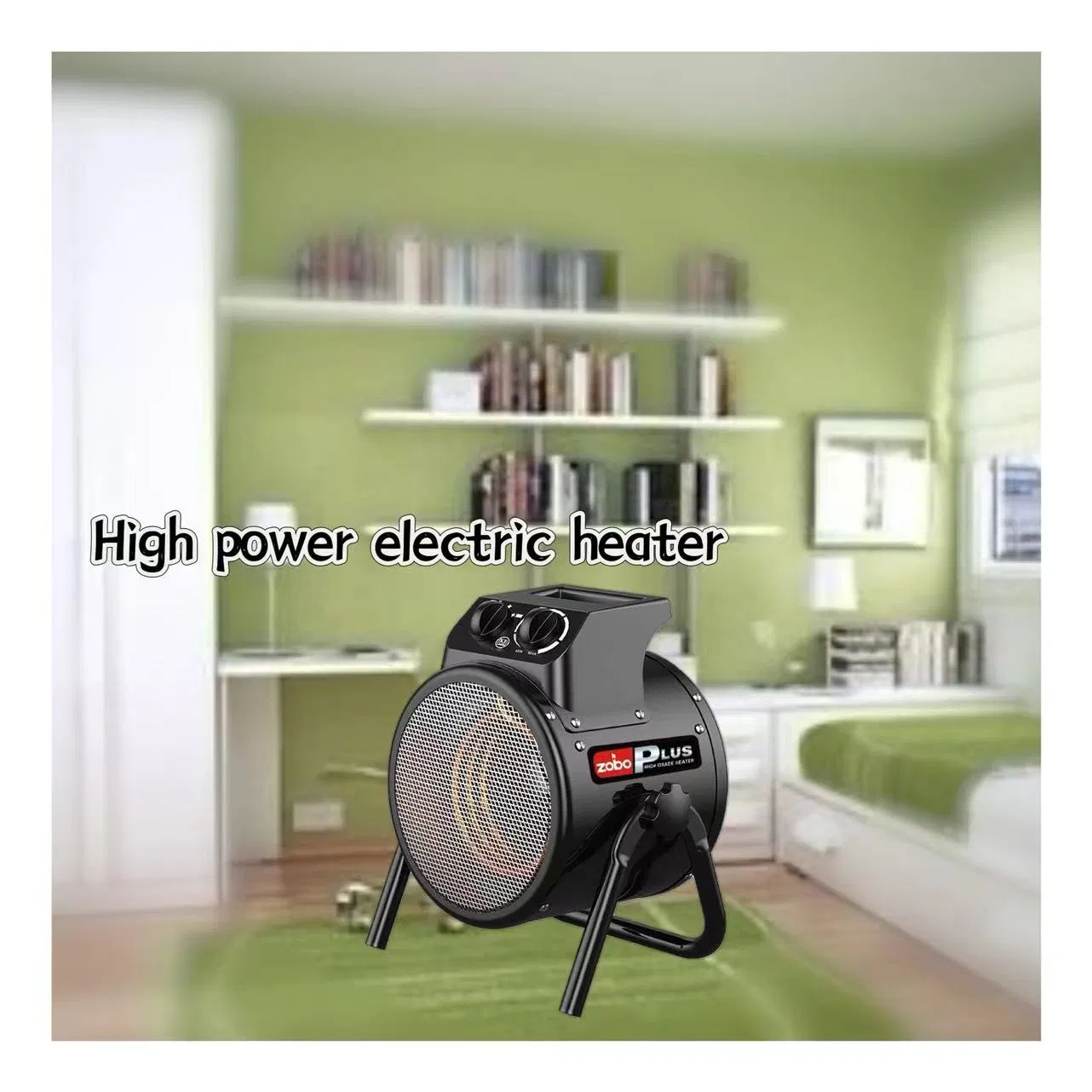 Black Color Power Saving Mini Adjustable Thermostat House Small Electric Fan Heater