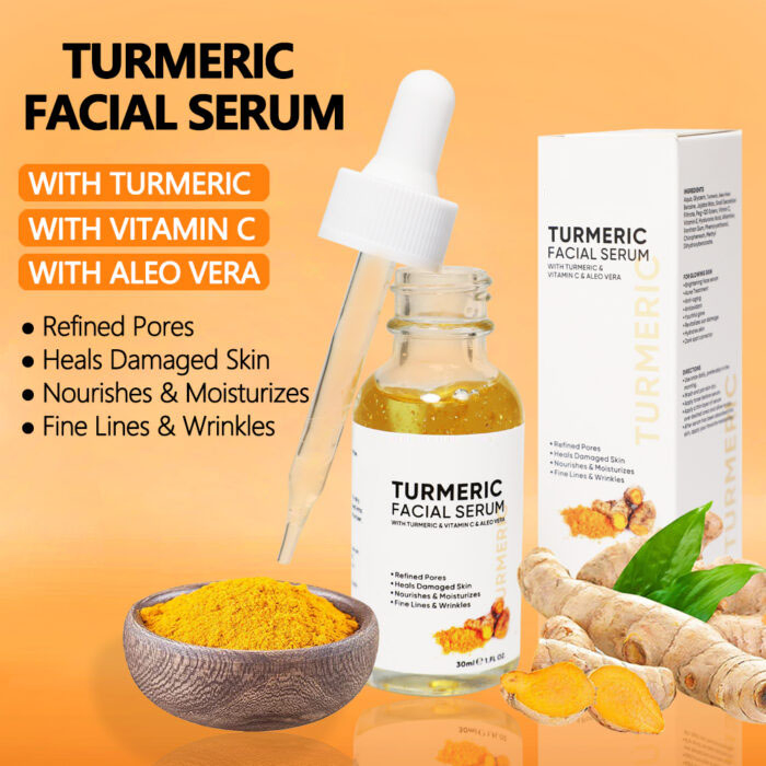 Custom Logo Turmeric Clay Mask Facial Serum Oil Soap Bar Face Cream Body Scrub Skincare Set