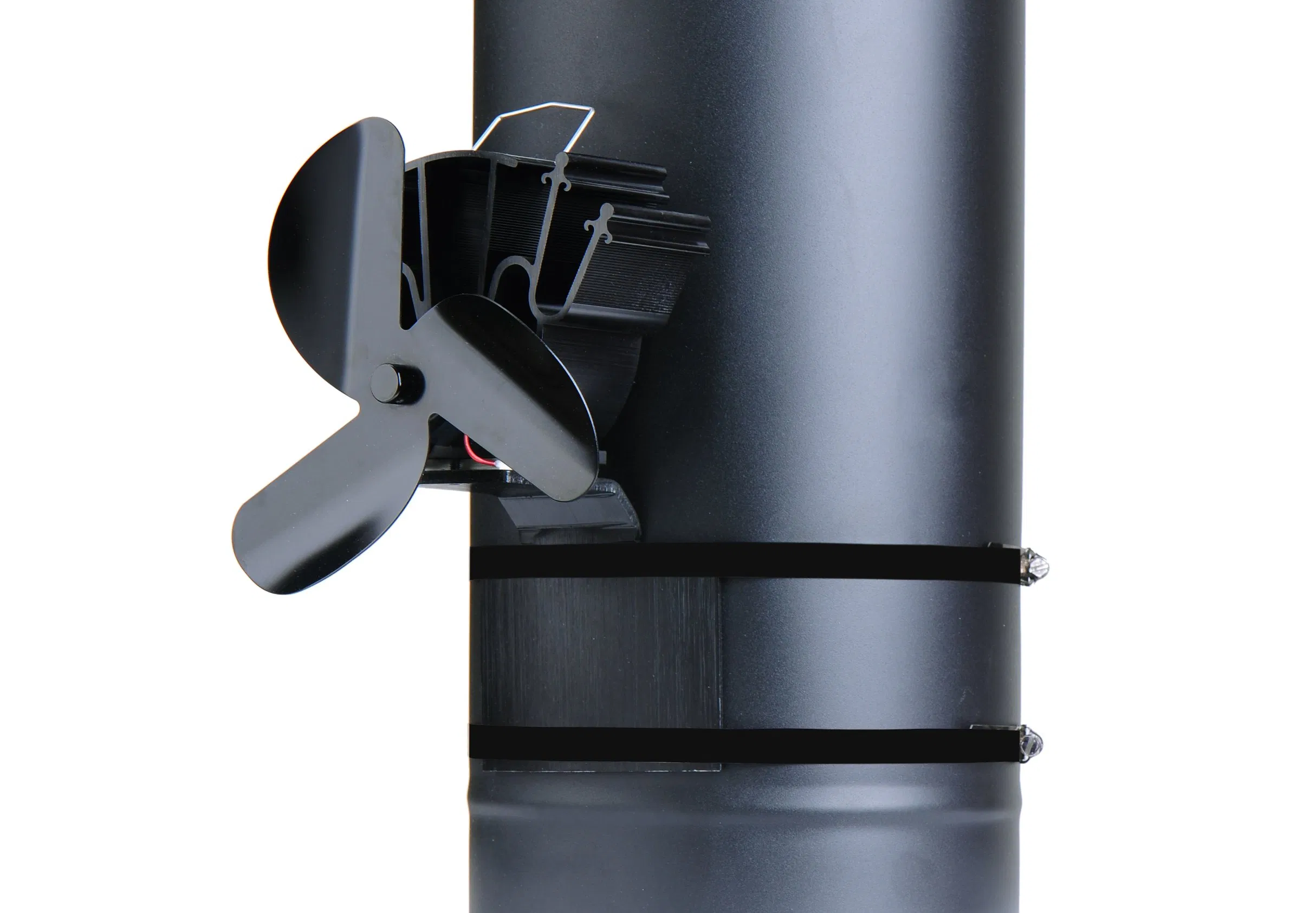 3 Blades Black Heat Powered Thermoelectric Wood Pellet Stove Fan