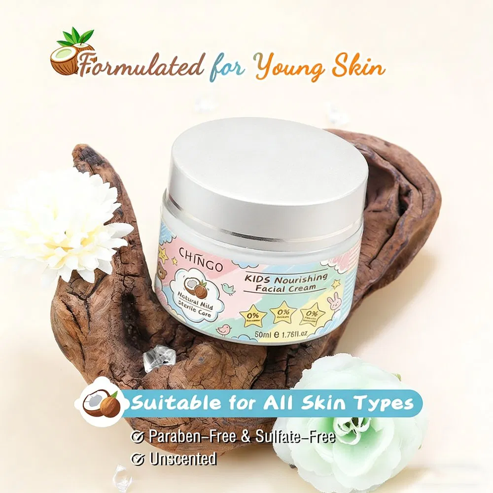 Natural Mild Kids Nourishing Facial Cream Soothing Hydrating Reduces Redness Irritation