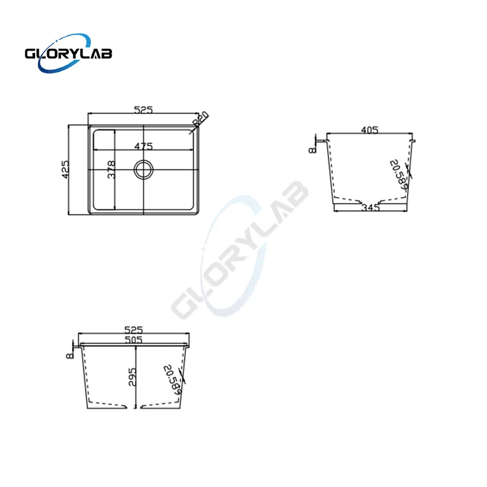 Medium Size Laboratory Epoxy Resin Sink with Edge (JH-ES003)