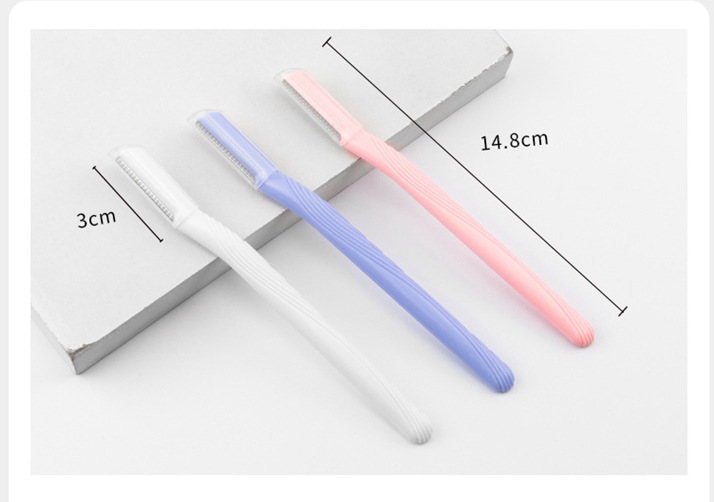 Eco-Friendly Plastic Handle Hair Removal Trimmer 3 Pieces of Beauty Eyebrow Trimmer Razor Set