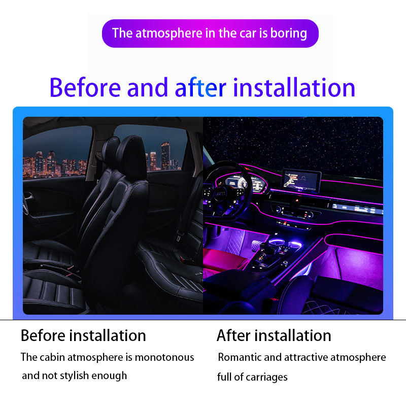 Гибкая RGB подсветка салона авто с APP управлением