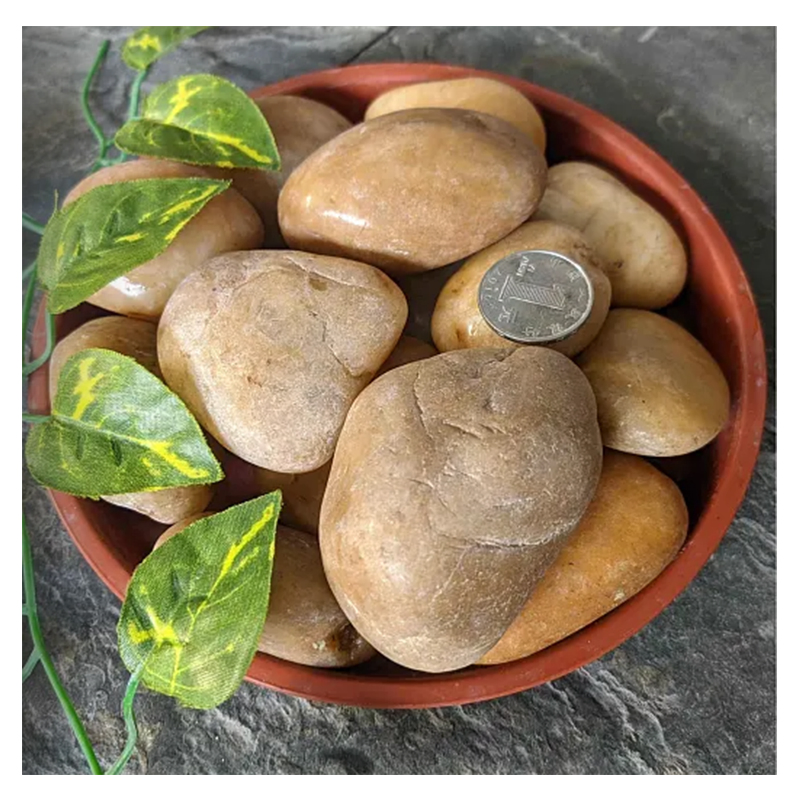 Natural Yellow Polished Decorative Jade River Rock Pebble Stone for Outdoor Villa Garden Decorative