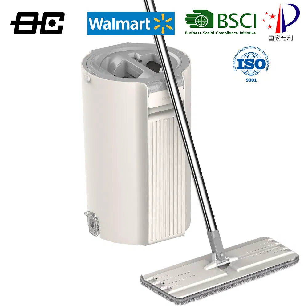 Microfiber Flat Squeeze Cleaning Mop with Bucket for All Floors for Supermarket