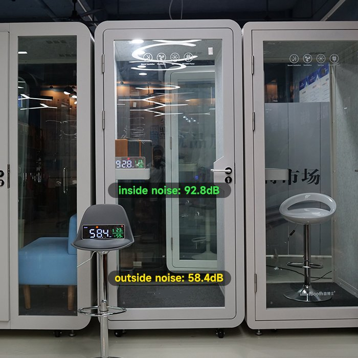 Quiet Acoustic Soundproof Office Phone Booth Indoor Recording Studio Pod with Big Size Steel Frame for Home Office Outdoor Use