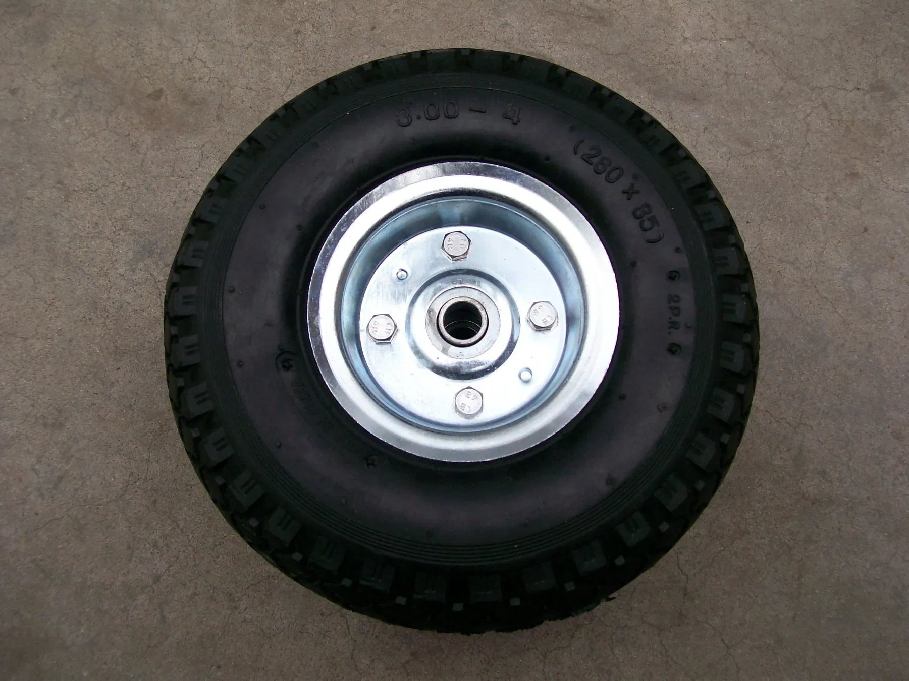 High Quality Heavy Load Capacity Glavanization Rim Zinc Rim PU Foam Wheel (3.00-4)