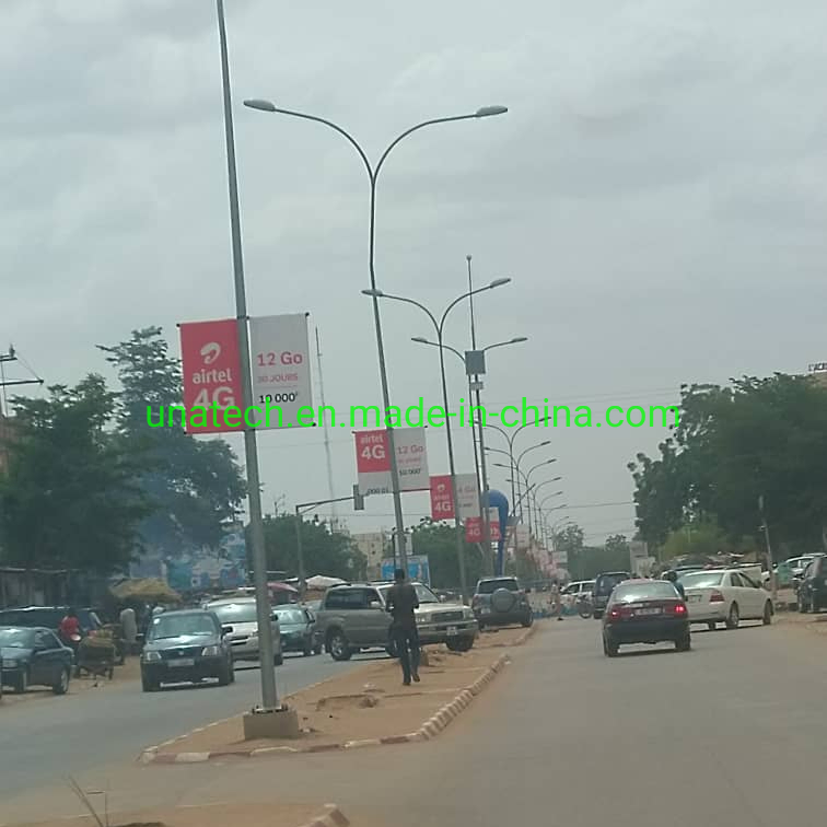 Outdoor Street Lamppost Pole Double Sided Printing Polyester Fabric Saver