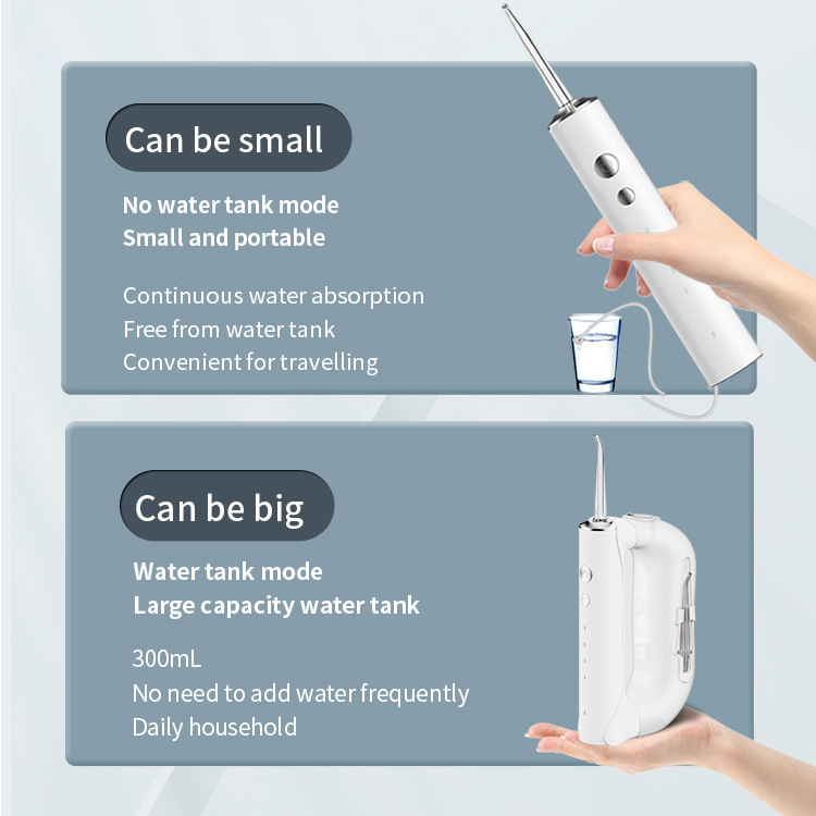 Removable Water Tank 300ml Wireless Water Flosser Oral Irrigator 4 Modes Wireless USB Water Flosser Tooth Cleaner Portable Travel