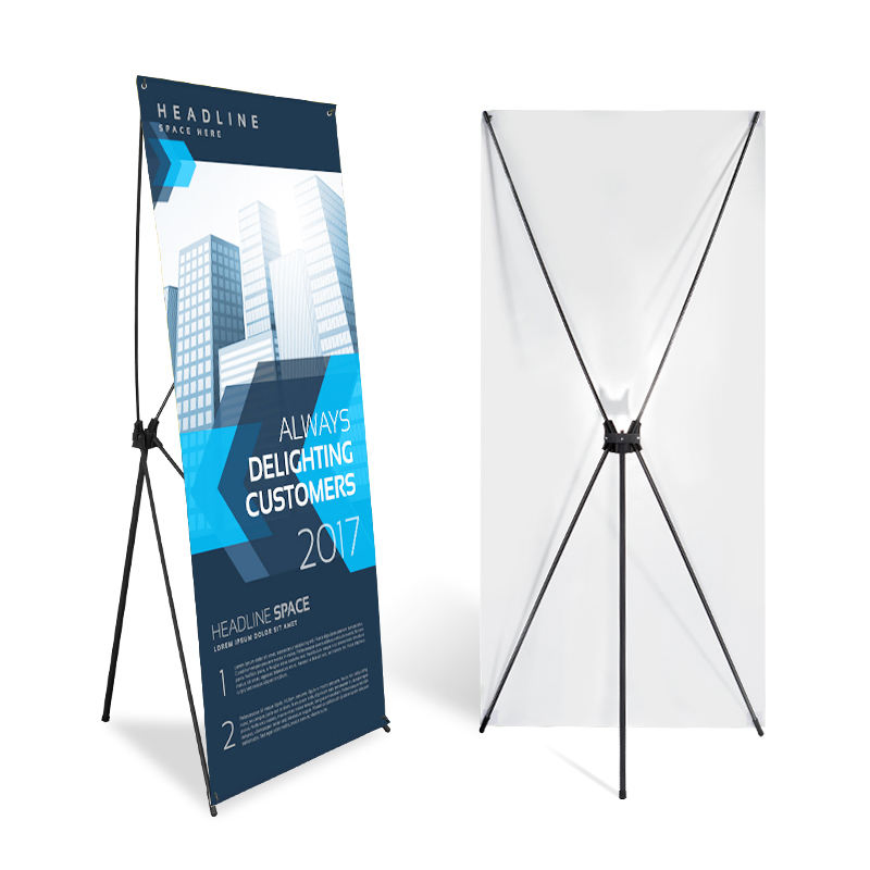 Top Quality portable Easy Install L Banner Stand With Printing