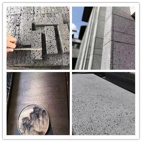 Sawn Cut Black Lavastone, Basalt Paving Grey Big Hole Lava Stone for Paver&Wall