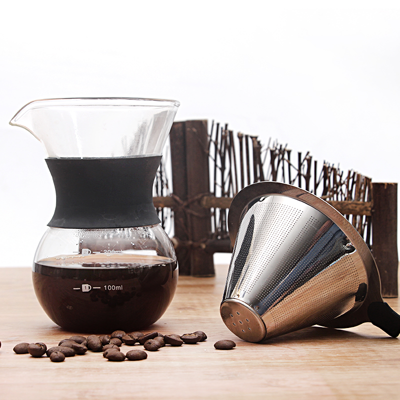 200ml Heat Resistant Glass Coffee Carafe with Black Band