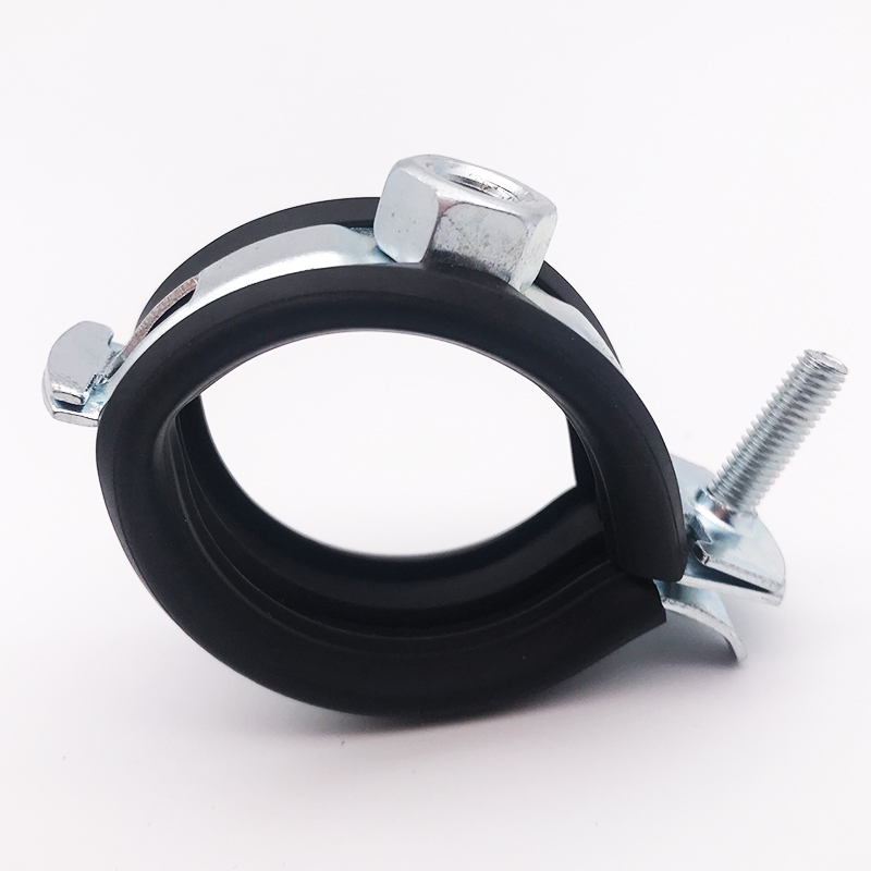 2025 Galvanized Hot Sell Heavy Duty Ningbo Manufactures Single Pipe Hanger and M8 One Screw Fixing Pipe Clamp with Rubber