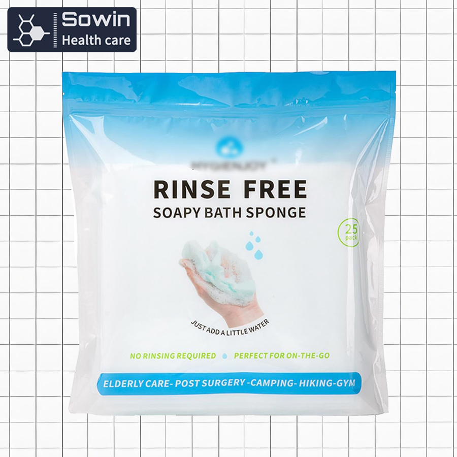 Disposable Daily Use Products Nursing Home Bath Rinse-Freee Sponges